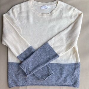 Velvet Colorblock Cashmere Sweater